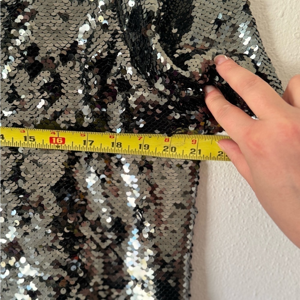 Ann Taylor Holiday Forest Green Sequin Top Sz L - Picture 5 of 9